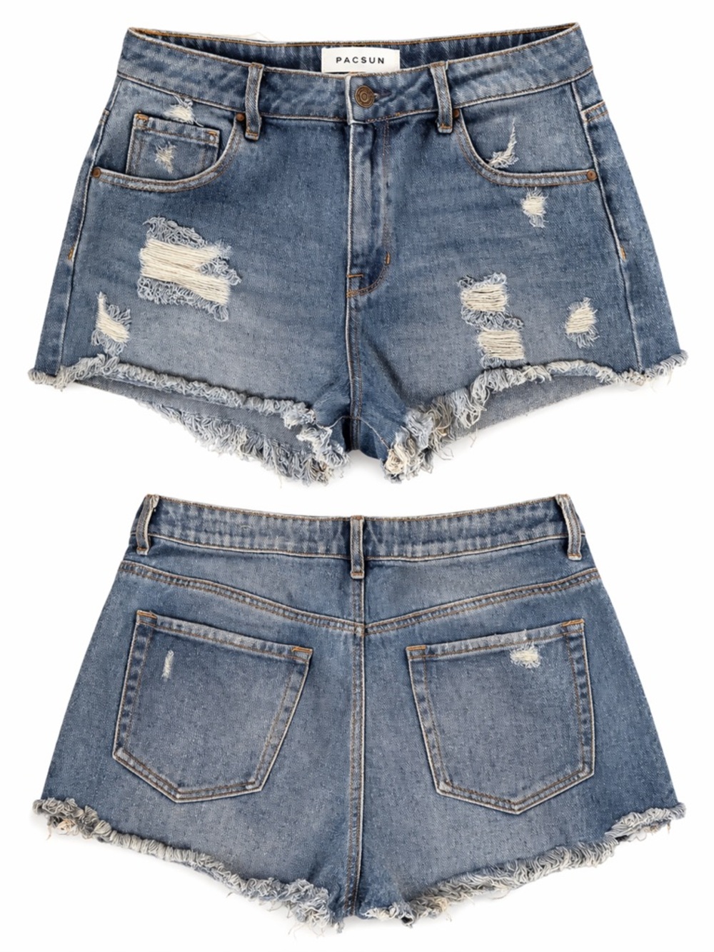 PacSun Distressed Denim Cutoff Shorts Size 30 Raw Hem Festival Summer
